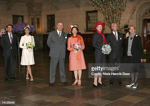 Crown Prince Frederik of Denmark, HRH Crown Princess Victoria of Sweden, HRH Prince Consort Prince Henrik, HM Queen Silvia of Sweden, HRH King Carl...