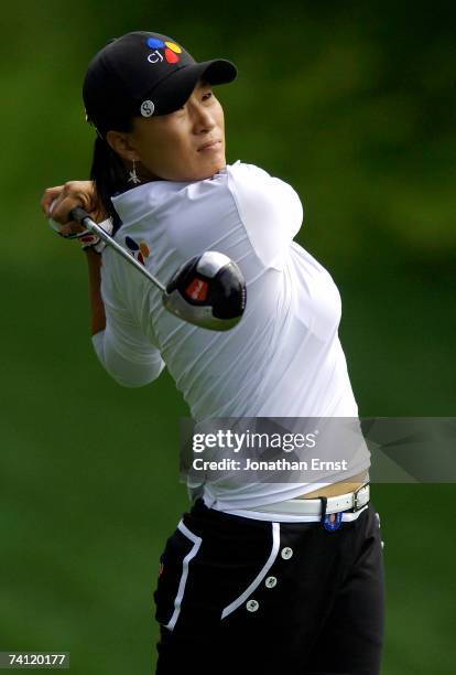 Se Ri Pak of South Korea hits her drive from the 15th tee in Round 1 of the LPGA Michelob Ultra Open at Kingsmill on May 10 in Williamsburg, Virginia.