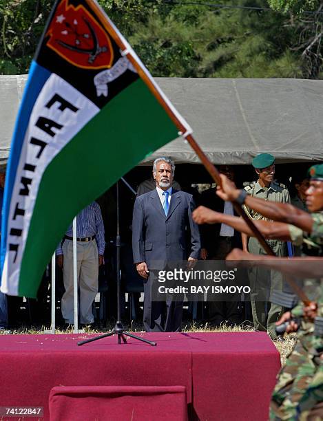 East Timorese acting President Xanana Gusmao attends during a ceremony in Dili, 11 May 2007 as the country is expecting the official results of its...