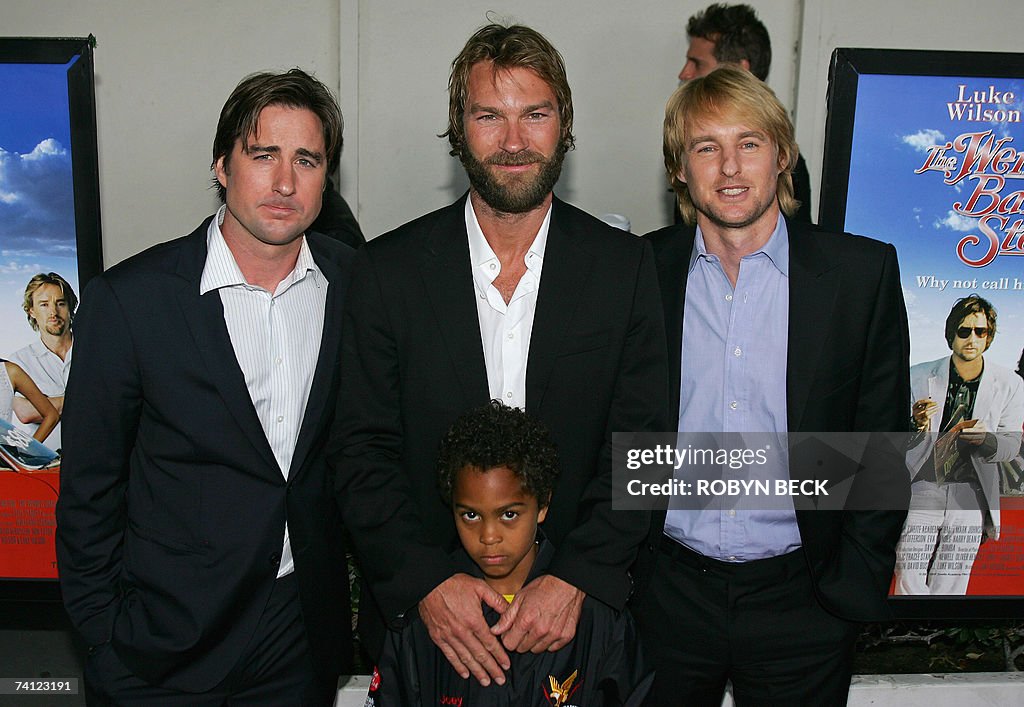 Cast member Owen Wilson (R) poses his br...