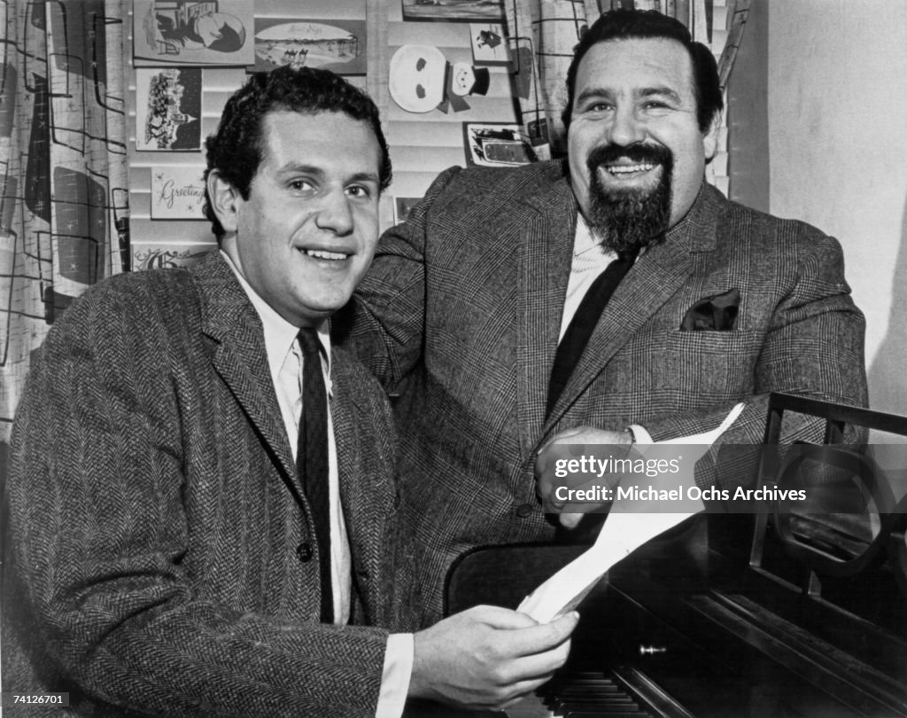 December 1958 Lyricist Doc Pomus and Pianist Mort Shuman in their studio