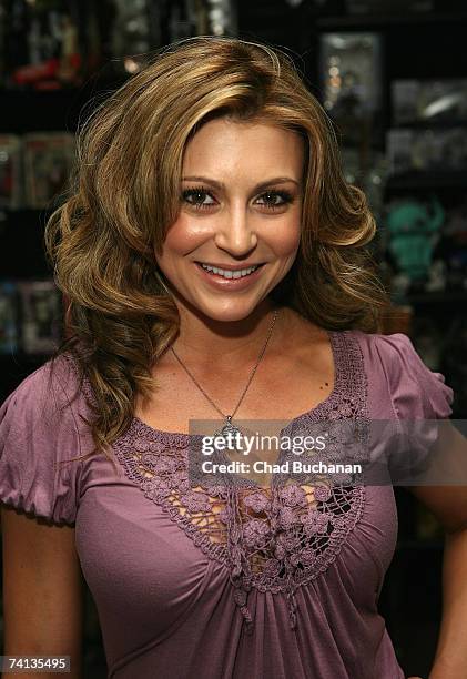 Actress Cerina Vincent attends an autograph afternoon for 'Hot Chicks Of Horror' at Dark Delicacies on May 12, 2007 in Burbank, California.