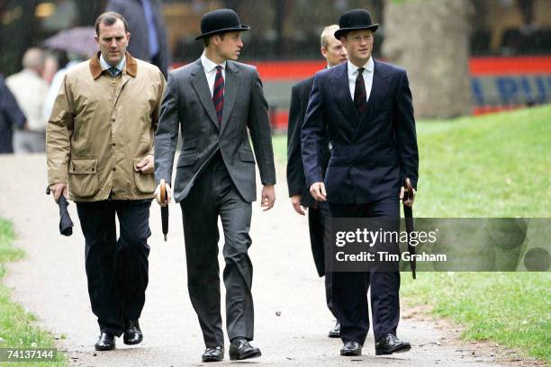 Prince William and Prince Harry attend the Cavalry Old Comrades Association Annual Parade in Hyde Park on May 13, 2007 in London, England. This is...