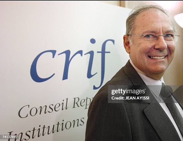 Richard Prasquier, President of Yad Vashem, poses 13 May 2007 in Paris after being elected President of the Representative Council of Jewish...