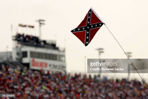 View of a Confederate flag during the NASCAR Nextel Cup Series Dodge Avenger 500 on May 13, 2007 at Darlington Raceway in Darlington, South Carolina.