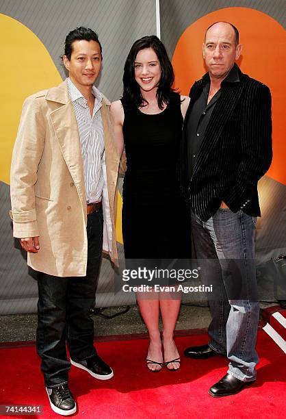 Actors Will Yun Lee, Michelle Ryan and Miguel Ferrer attend the NBC Upfronts at Radio City Music Hall on May 14, 2007 in New York City.