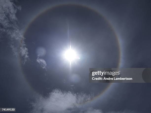 Rare and auspicious circular rainbow appears over the home of Khandroma Kunzang Wangmo, a female lama who live in a remote region of the Himalayan...