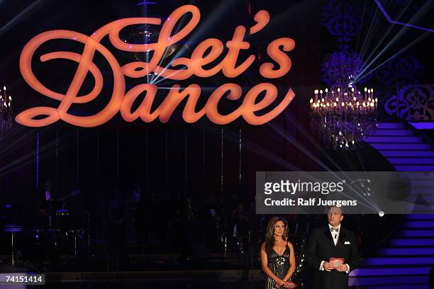 Hape Kerkeling and Nazan Eckes moderate the dancing competition show "Let's Dance" on TV station RTL with German celebrities and professional dancers...