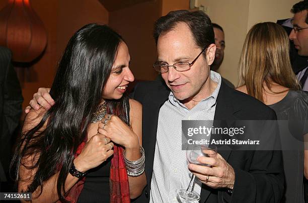 Shonali Bose and Ira Deutchman attend the after party for the US premiere of "Amu" held at Cafe Spice on May 14, 2007 in New York City.