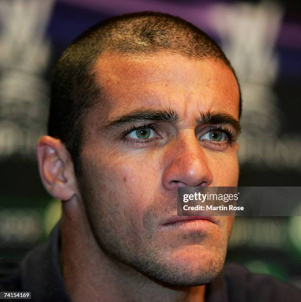 Walter Pandiani of Espanyol attends the Espanyol press conference prior to the UEFA Cup Final between Espanyol Barcelona and Sevilla at Hampden Park...