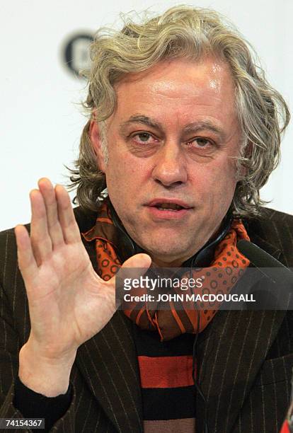 Irish political activist Bob Geldof addresses a press conference following the release of the DATA report 2007, 15 May 2007 in Berlin. Geldof and...