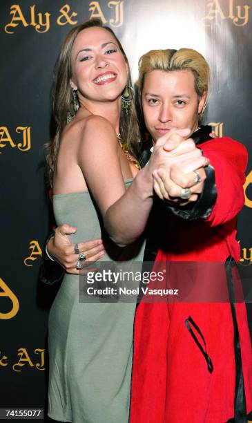 Parisse Boothe and Carlos Ramirez arrive at Aly & AJ's Birthday Party at Les Deux nightclub on May 14, 2007 in Los Angeles, California.
