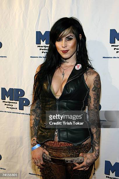 Kat Von D attends the Marijuana Policy Project Celebrity Fundraiser at the Playboy Mansion May 14, 2007 in Los Angeles, California.