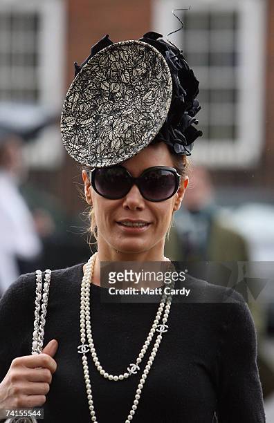 Tara Palmer Tomkinson arrives for the funeral service for fashion stylist Isabella Blow at Gloucester Cathedral on May 15 2007 in Gloucester,...