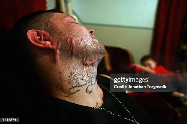 Ricky sleeping at his parents house with his sister Teri's son Ivan on November 28, 2005 in Bowling Green, Kentucky. Ricky has been a Meth user for...