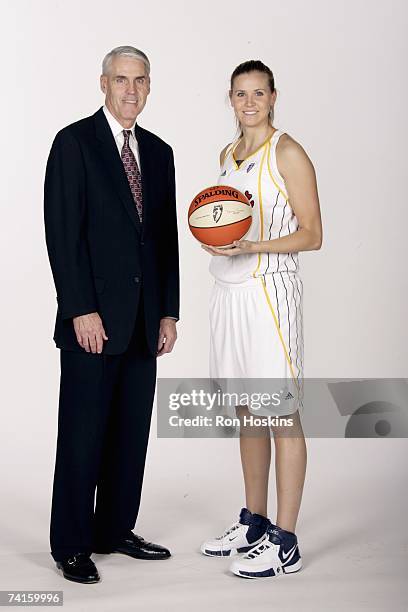Head coach Brian Winters and Ann Strother of the Indiana Fever pose for a portrait during the Fever Media Day on May 11, 2007 at Conseco Fieldhouse...