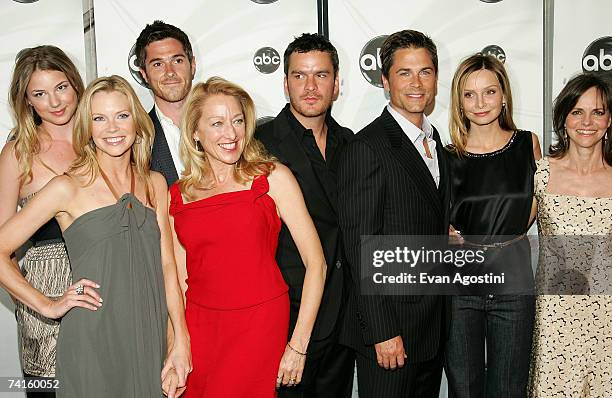 Actors Emily Van Camp, Sarah Jane Morris, Dave Annable, Patricia Wettig, Balthazar Getty, Rob Lowe, Calista Flockhart and Sally Field attend the ABC...