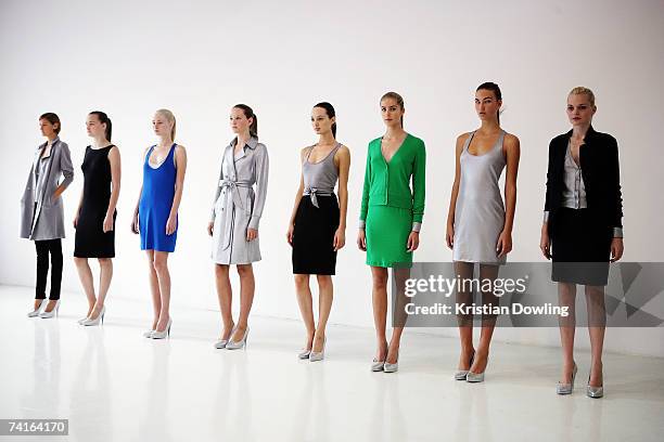 Models showcase outfits by Josh Goot designed for high street store Target, at the launch of his new label "Josh Goot For Target" at Walsh Bay on May...