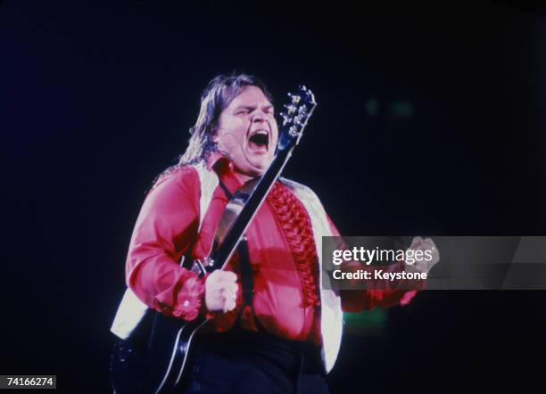 American rock singer Meat Loaf performing, circa 1977.
