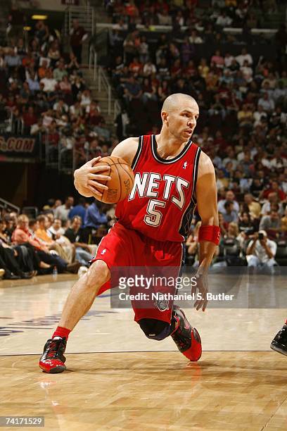 Jason Kidd of the New Jersey Nets in Game Two of the Eastern Conference Semifinals during the 2007 NBA Playoffs against the Cleveland Cavaliers at...