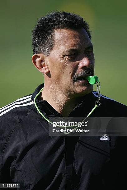 Donny Stevenson, coach of the New Zealand Maori rugby team during the New Zealand Maori training session at North Harbour Stadium May 17, 2007 in...