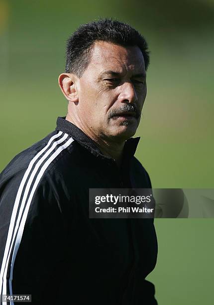 Donny Stevenson, coach of the New Zealand Maori rugby team during the New Zealand Maori training session at North Harbour Stadium May 17, 2007 in...