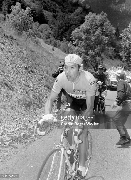 Belgian racing cyclist Eddy Merckx, during the 1969 Tour de France which he went on to win.