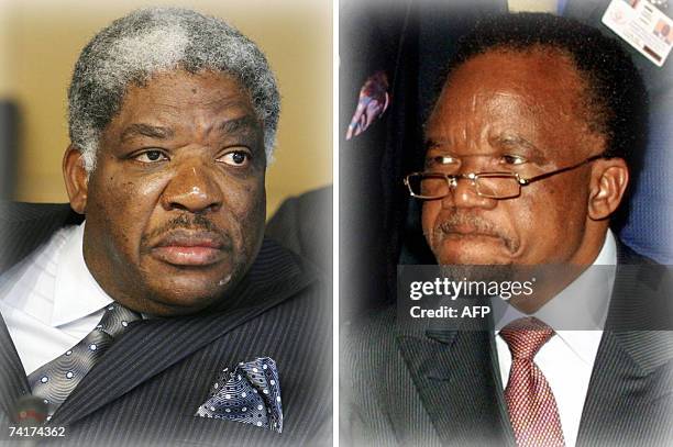 -- This combo shows a recent picture of Zambian President Levy Mwanawasa dated 16 February 2007 at the 24th Africa-France summit, in Cannes, southern...