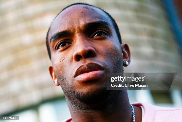 Football player Benni McCarthy of Blackburn Rovers and South Africa poses for a photoshoot at his home in Altrincham,United Kingdom on the 25th of...