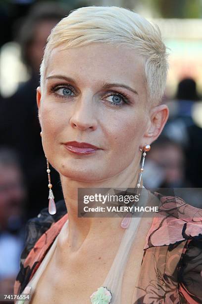 French director of the International Film Festival of Marrakech Melita Toscan du Plantier poses upon arriving at the Festival Palace for the...