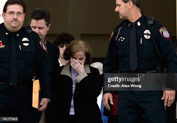 Macel Falwell , leaves with her son Jerry Jr. After a viewing of her late husband, the Rev. Jerry Falwell, lying in repose at Arthur S. DeMoss...