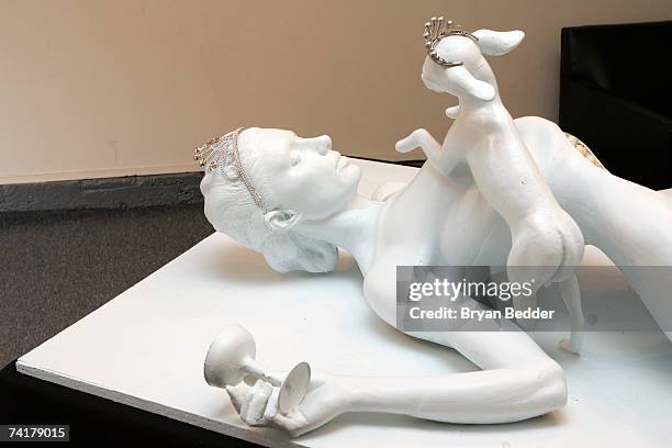 Artist Daniel Edwards' test mold sculpture called "Paris Hilton Autopsy" appears at the Capla Kesting Fine Art Gallery on May 17, 2007 in New York...