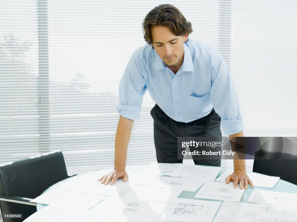 Businessman reviewing documents