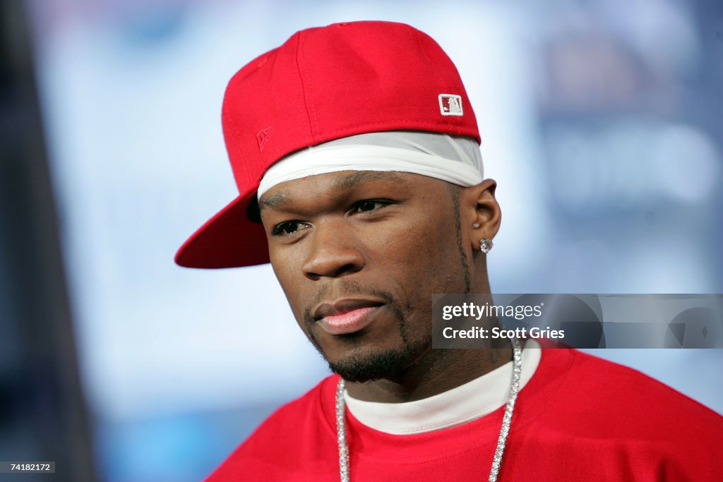 Fo Cent Rapper Rapper 50 Cent appears onstage during MTV's Total Request Live at the ...
