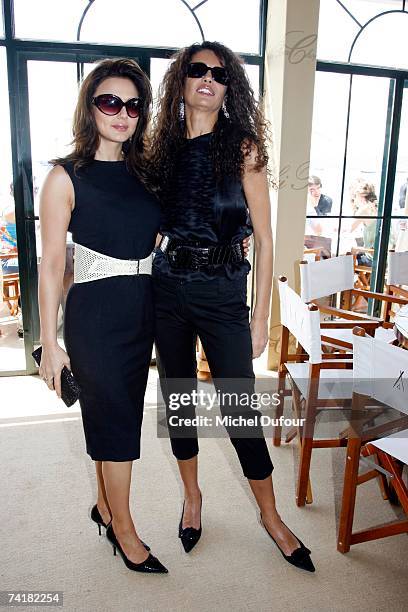 Pietry Zinta and Afef Jnifen attends the lunch at Nikki Beach hosted by Chopard and Stiletto Magazine on May 17, 2007 in Cannes, France.