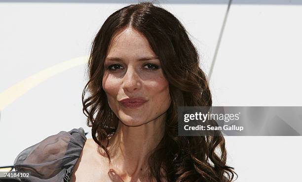 Actress Saffron Burrows attends a photocall promoting the movie 'The Bank Job' held on the Budweiser Yacht during the 60th International Cannes Film...