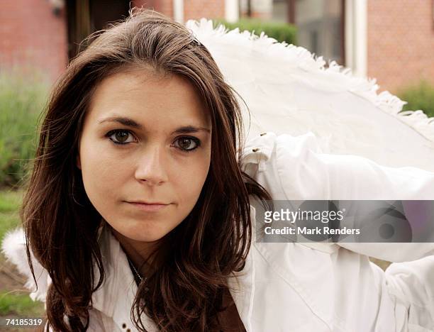 Tania Derveaux poses for a photo on May 18, 2007 in Antwerp, Belgium. The Belgian politician of the Nee party has offered oral sex to 40,000 men if...