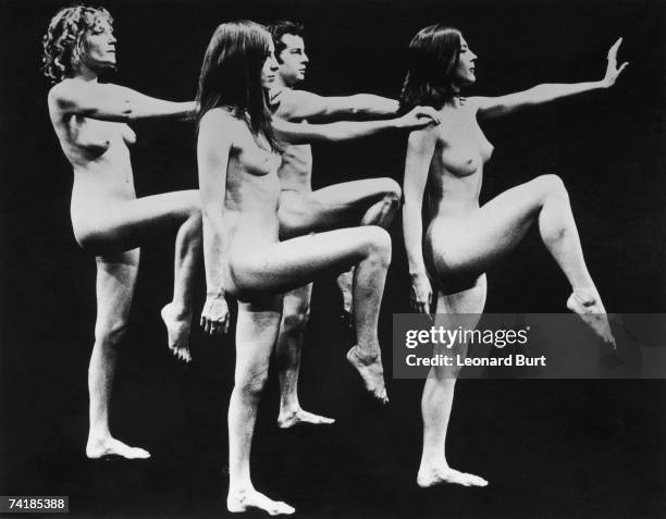 Nude dancers in Kenneth Tynan's avant-garde revue 'Oh! Calcutta!' at the Roundhouse, 29th July 1970.