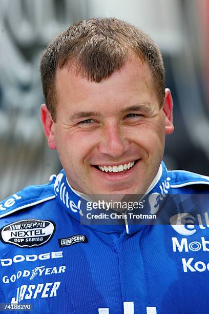 Ryan Newman, driver of the Alltel Dodge, smiles during practice for the NASCAR Nextel All-Star Challenge on May 18, 2007 at Lowe's Motor Speedway in...