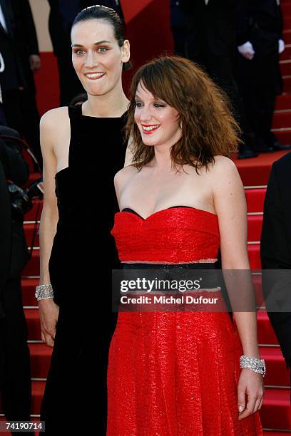 Ludivine Sagnier and Clotilde Hesme attend the screening of the Christophe Honore's movie ''Les Chansons d'Amour'' on May 18, 2007 in Cannes France.