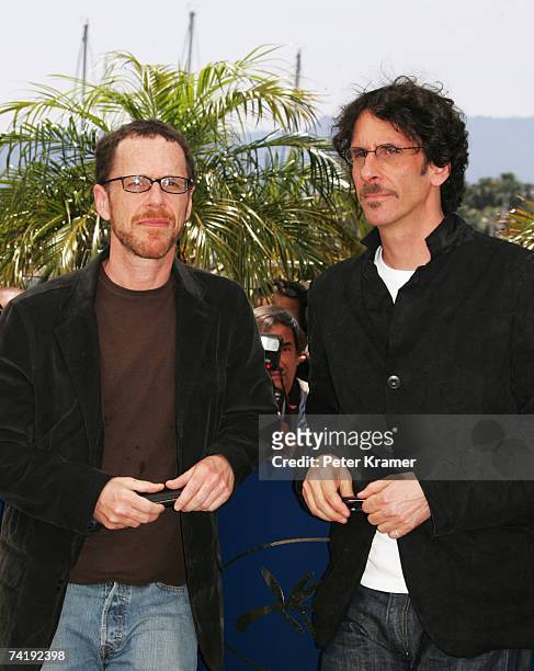 Directors Ethan and Joel Coen attend a photocall for the film "No Country For Old Men" at the Palais des Festivals during the 60th International...