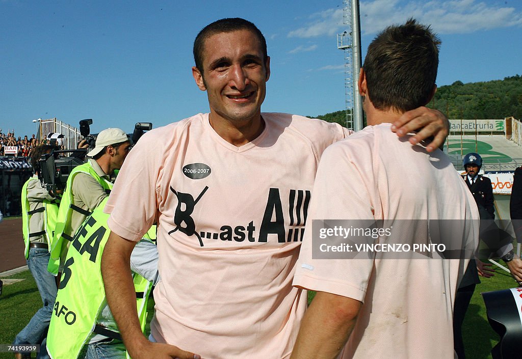 Juventus' player Giorgio Chiellini celeb...