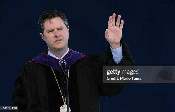 Jerry Falwell Jr. Speaks during the school's 34th commencement ceremony, the first without Rev. Jerry Falwell, May 19, 2007 in Lynchburg University....