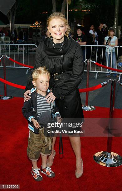 Singer Natalie Maines of the "Dixie Chick" and her son Jackson Slade Pasdar attend the premiere of Walt Disney's "Pirates Of The Caribbean: At...
