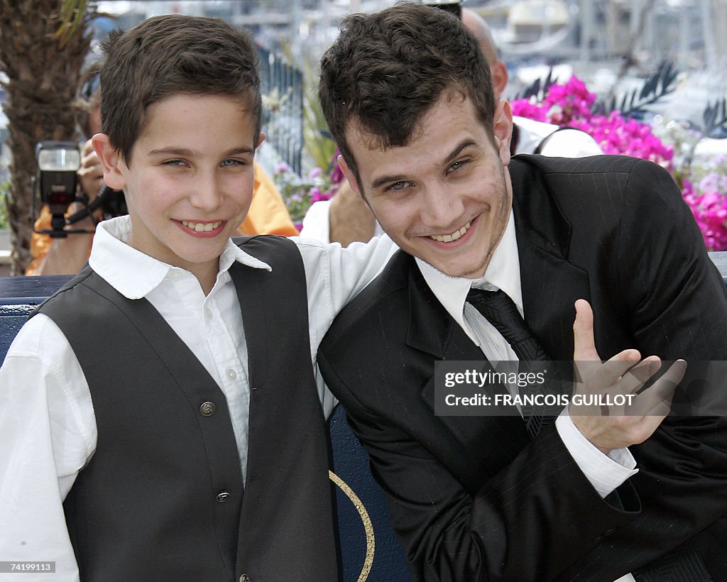 Israeli actor Yonathan Alster (L) and fe...