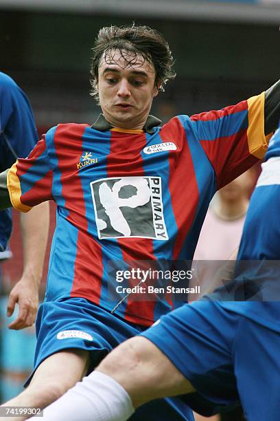 Pete Doherty in action during the Music Industry Soccer Six event at Upton Park on May 20, 2007 in London, England.