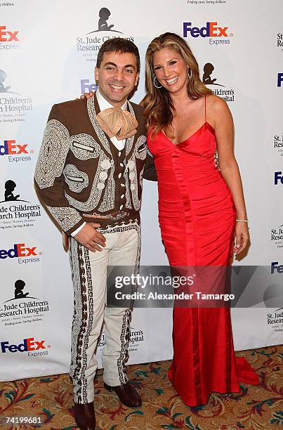 Cristian Castro and Daisy Fuentes pose at the 5th Annual FedEx/St. Jude Angels and Stars gala at the Intercontinental Hotel on on May 19, 2007 in...