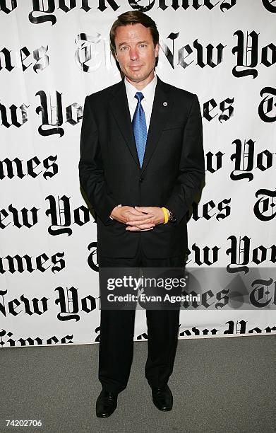 Democratic Presidential candidate John Edwards attends TimesTalk Conversations at The New York Times "Sunday With The Magazine" event at The CUNY...