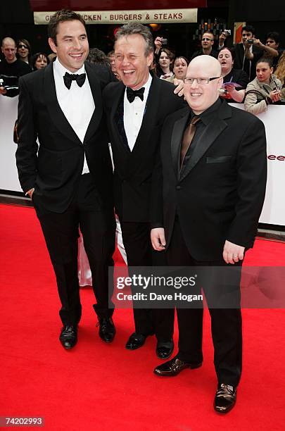 Actors David Walliams, Anthony Head and Matt Lucas arrive at the British Academy Television Awards at the Palladium May 20, 2007 in London, England.