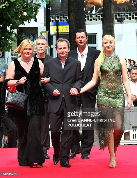 Austrian director Ulrich Seidl and his wife, Ukrainian actress Ekateryna Rak, Austrian actors Paul Hofmann and Michael Thomas arrive 21 May 2007 at...